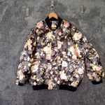 Free People Bomber Jacket Jacquard Floral Oversized Womens Size S/P Photo 2