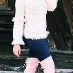 Jack by BB Dakota Cream Fringe Mock Neck Sweater  Photo 0