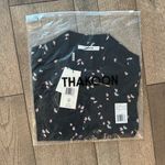 The Kooples NWT Thakoon Black Daisy Floral Print Short Sleeved Crop Boxy Button Down Blouse Photo 2