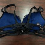 Victoria's Secret Victoria’s Secret Front Closure Push Up Bra Blue with Black Lace Size 36B Photo 2
