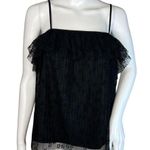 J Crew Blouse Womens XS Black Mesh Floral Pattern Cocktails‎ Party Whimsygoth Photo 0