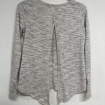 Zyia  Active Grey Heathered Long Sleeve Open Back Blouse Womens S Gorpcore Gym Photo 4