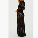 Beach Riot NWT $248  Ariana Long Sleeve Cotton Crochet Cover-Up Dress  BLACK S Photo 4