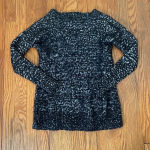 Rock & Republic  Metallic V-neck Eyelash Sweater black size small Photo 1