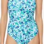 J.Crew Eco Ruffle Strap One Piece Swimsuit Blueberry Floral size 12 AU984 Photo 0