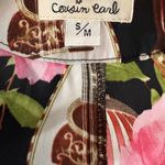 Cousin Earl Floral and Instrument Print Kimono Robe Black Size M Photo 9