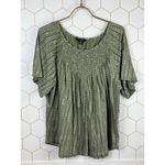 Lucky Brand Green Gathered Top - Size - Medium Photo 4