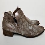 Seychelles  LEATHER SUEDE BROWN SILVER METALLIC DISTRESSED RELAXED ANKLE BOOTIES Photo 1