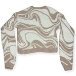 Hollister Tan Cream Swirl Knot Fuzzy Cropped Sweater Fall Winter Size Small Photo 5