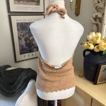ZARA  Tan Crochet Halter Top Size‎ Large Photo 3