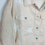 Dress Up Blush Pink Peach White Star Pattern Jean Jacket Sz Large Photo 3