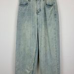 Chicwish  Rhinestone Embellished Jeans Wide Leg Baggy Minimalist Relaxed Blue XS Photo 3