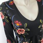 Free People  Date Night‎ Black Floral Mini Dress Photo 4