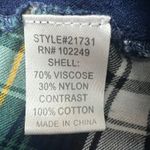 Skies Are Blue  Bohemian Navy Blue Plaid Women's Pullover Sweater Size Medium Photo 8