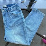 Décor High Rise Distressed Ripped Knee Straight Leg Blue Denim Jeans Size 28 Photo 15