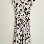 Illa Illa  Tiered Ruffle Midi Dress L Sleeveless V-Neck Floral Boho Cream Black Photo 2