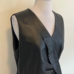 Elie Tahari  Black Marsala Leather Ponte Dress Photo 7