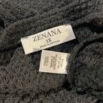 Zenana Cropped Sweater Top Black SZ 1X Open Weave Raw Seams Cap Sleeve Relaxed Photo 7