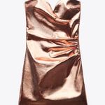 ZARA NWT  METTALIC GOLD JUMPSUIT MEDIUM BLOGGERS FAVE Photo 4