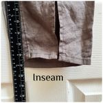 Nicole Miller New Linen Boho Pocket Front Slit Pant Size Medium 26.5 Inch Inseam Photo 9
