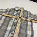 Aerie Shacket Womens Medium Gray Blue White Plaid Flannel Shirt Oversized Photo 6