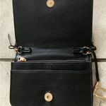 Black Crossbody Bag with Gold Accents. Bebe Black Quilted Crossbody Bag Photo 6