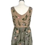 Sundance Peony Floral Embroidered Sleeveless Dress Beige Green Pink Size 8 Photo 6