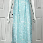 Belle Badgley Mischka ELEGANT MAXI BLUE FLORAL BALLGOWN DRESS SIZE 4. Photo 0
