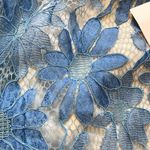 Lace Blue Pencil Skirt Photo 2