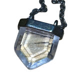 Women's Unbranded Black Iridescent Crystal Pendant Necklace One Size Photo 2