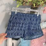 Bebop Blue Print Silky Elastic Waist Shorts Photo 2