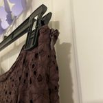 EUC Femme women’s brown embroidered cutout textured flowy long skirt size 10 Photo 4