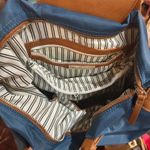 Mystique Boutique Blue Satchel Bag With Brown Leather Accents Shoulder Handbag Purse Photo 3