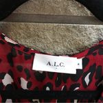 ALC Frank A.L.C. Red & Black Leopard Print Silk Mini Wrap Dress Size 4 Photo 7