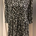 Papaya - Black White Floral Puffy Sleeve Cut Out‎ Dress Photo 2