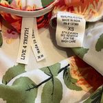 Live 4 Truth floral wrap flutter cap sleeve blouse white orange pink xs Photo 3