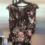 💕FUZZI💕 Navy Floral Sheath Dress 100% Viscose Crepe Large Photo 9