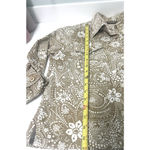 Jane Ashley Jacket Sz M Denim Style Boho Floral Tan /wht Jacket Photo 6