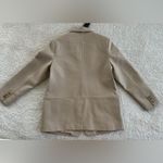 BCBGMAXAZRIA NWT  Latte Tan Faux Vegan Leather Oversized Fit Minimalist Blazer L Photo 3