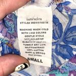 Kirra  Blue White Floral Print Spaghetti Strap Tank Top Photo 3