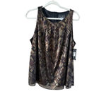Alex Evenings  Black Gold Geometric Metallic Tank Top XL Photo 1