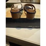 Mezlan Heeled Brown Leather Denim Sandals Bow Size 5.5 Photo 4