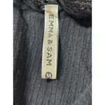 Emma & Sam Women's Black Rib Knit Cutout Front Open Back Short Sleeve Crop Top M Photo 5