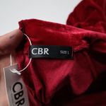 NWT CBR Red Velvet Ruched Long Sleeve Bodycon Midi Dress Holiday Baddie Velour L Size L Photo 5