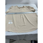 Womans Anyally Flowy Blouse 3 XL Nude V Neck Short Cap Sleeves Tan Size 3X Photo 5