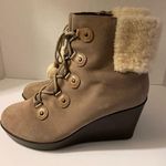 Cole Haan  Nike Air Talish Suede Shearling Lace Waterproof Boot WedgesNO BOX NWOT Photo 0