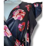 Joie  Miltona Navy Floral Satin Wrap Midi Dress Women’s Size Small Photo 5
