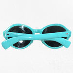 1960s Vintage Aqua Blue Mod Sunglasses Riveted Round Frame Retro Mod Eyewear Photo 13