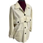 Gold Hinge Oversized Corduroy Shacket Button Up Front Pocket Cream EUC XS Photo 2