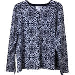 Foxcroft  Floral Gray Black Cardigan Photo 0